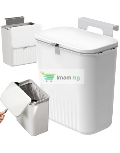 Кош за отпадъци с капак за врата на шкаф 9л